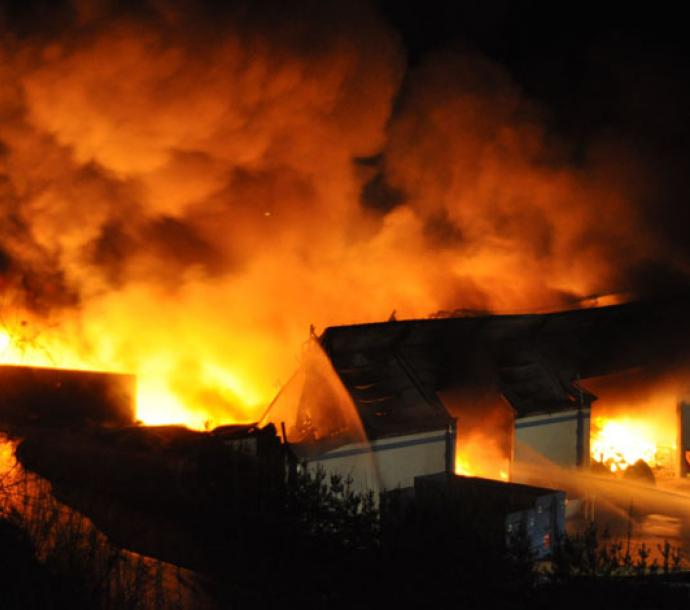 Major fire at the recycling centre in Pforzen